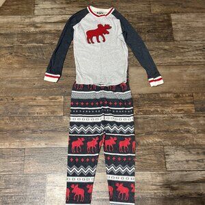 Size 10 LazyOne Cabin Moose Kid's Long Sleeve PJ's